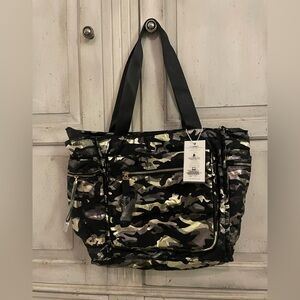 Camouflage Tote Bag with Black Straps